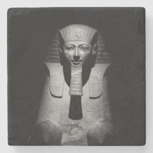 Schwarz-Weiß-Foto des Pharaoh-Königs Steinuntersetzer