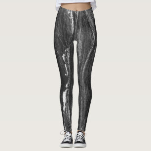 Schwarz-Weiß-Foto eines stürmischen Meeres-Legging Leggings