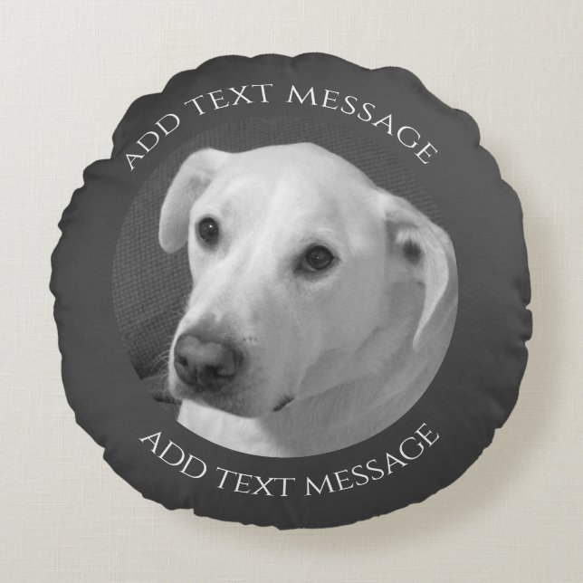 Schwarz-Weiß-Foto eines wunderschönen, seelenvolle Rundes Kissen (Vorderseite)