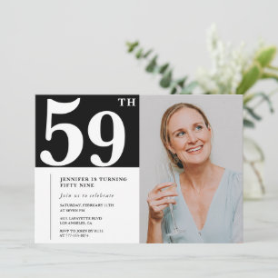 Schwarz-Weiß-Foto-Einladungen zum 59. Geburtstag Einladung