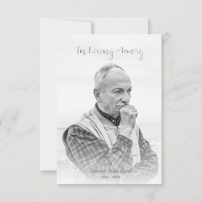 Schwarz-Weiß-Foto für Bestattungsservice Mitteilungskarte (Vorderseite)