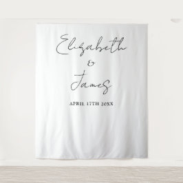 Schwarz-Weiß-Foto für Minimalistische Hochzeiten Wandteppich
