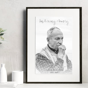 Schwarz-Weiß-Foto für Trauerfeier angepasst Poster