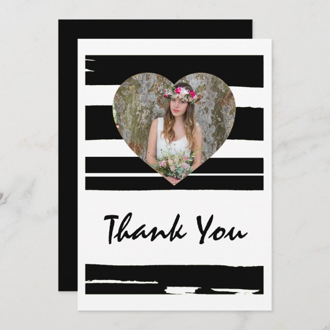 Schwarz-Weiß-Foto Graduati Einladung (Vorne/Hinten)