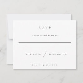 Schwarz-Weiß-Foto Hochzeit Moderne RSVP Karte