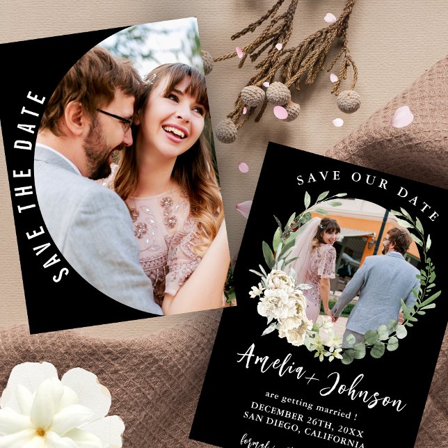 Schwarz-Weiß-Foto-Hochzeit Save The Date (Von Creator hochgeladen)