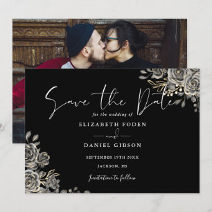 Schwarz-Weiß-Foto-Hochzeit Save The Date