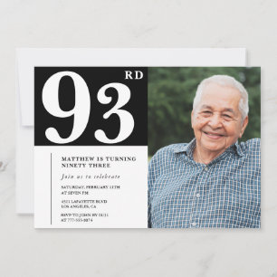 Schwarz-Weiß-Foto Männer zum 93. Geburtstag Einlad Einladung