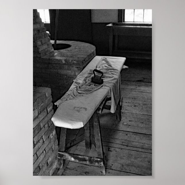 Schwarz-Weiß-Foto mit antiken Eisen Poster (Vorne)