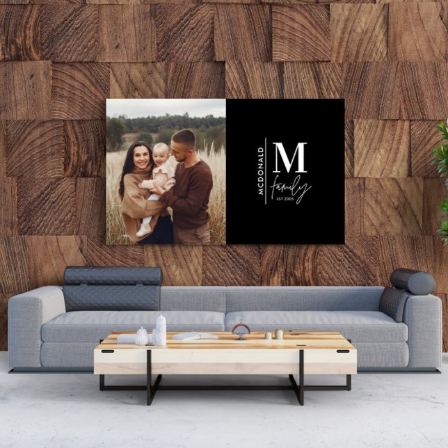 Schwarz-Weiß-Foto-Monogrammfamilie Poster (Von Creator hochgeladen)