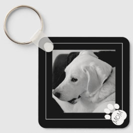 Schwarz-Weiß-Foto Niedlicher Hund Beste Mama je Schlüsselanhänger