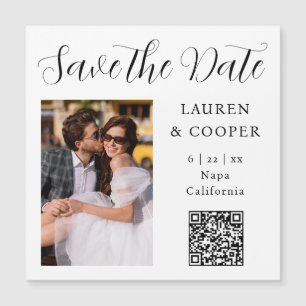 Schwarz-Weiß-Foto-QR-Script-Save-the-Date Magnetkarte