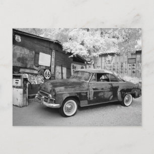 Schwarz-Weiß-Foto Route 66 Postkarte