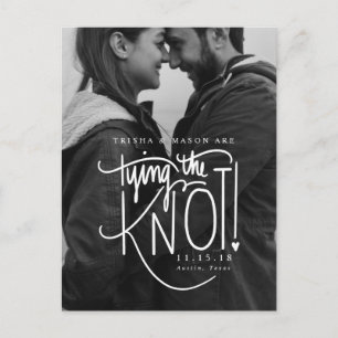 Schwarz-Weiß-Foto Save the Date Ankündigungspostkarte