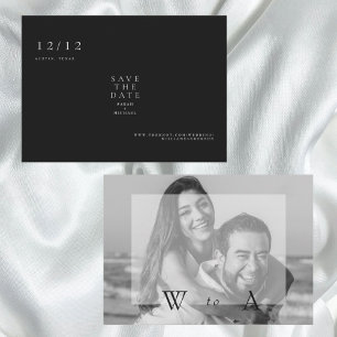 Schwarz-Weiß-Foto Schwarze Hochzeit Termin vormerk Save The Date
