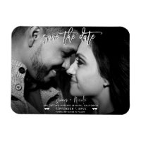 Schwarz-Weiß-Foto-Skript Save the Date Hochzeit