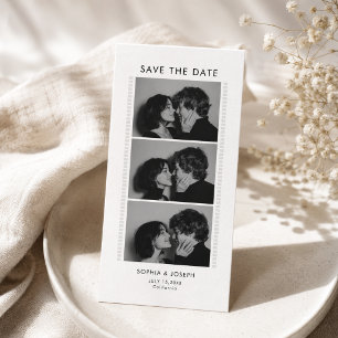 Schwarz-Weiß-Foto-Streifen Hochzeit Save-the-Date- Save The Date