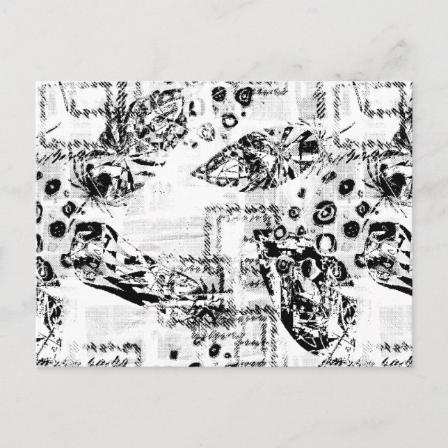 Schwarz-Weiß-Foto von Freunden im klassischen Snap Postkarte (Vorderseite)