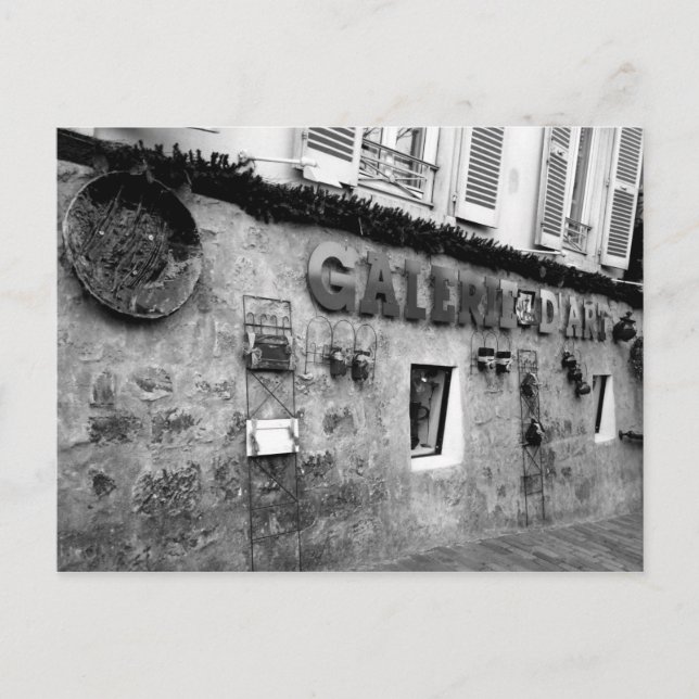 Schwarz-Weiß-Foto von Galerie Al Porto Postkarte (Vorderseite)
