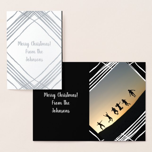 Schwarz-Weiß-Foto Weihnachten Folienkarte (Anzeige)