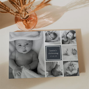 Schwarz-Weiß-Fotocollage Christening oder Taufen Gästebuch
