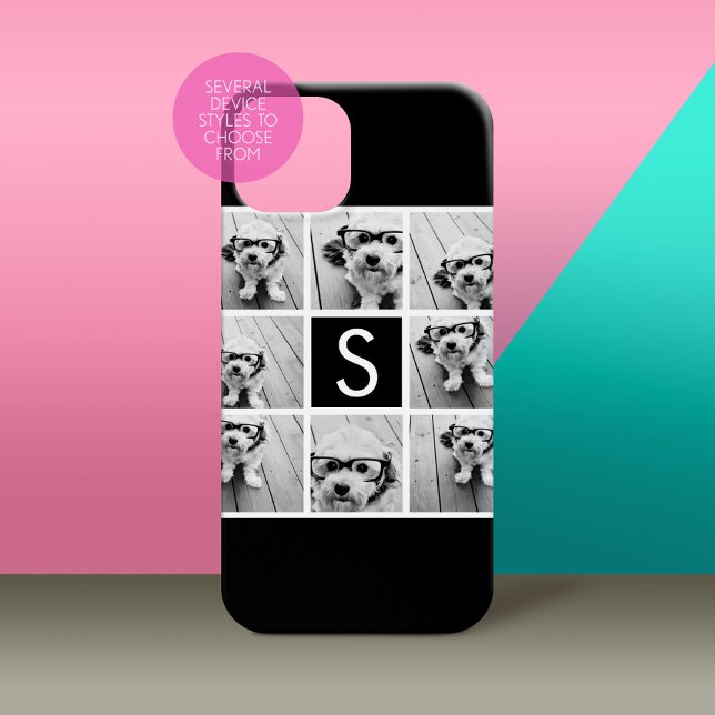 Schwarz-Weiß-FotoCollage - kundenspezifisches Mono Case-Mate iPhone Hülle (Personalized Phone Case with Custom Photos and Text - Pick Your Device Style)