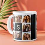 Schwarz-Weiß-FotoCollage - kundenspezifisches Mono Jumbo-Tasse<br><div class="desc">Für dieses Design können Sie Instagram-Fotos verwenden. Verwenden Sie 8 quadratische Foto,  um ein einzigartiges und persönliches Geschenk zu kreieren. Oder man behalte den Hipster Welpe und macht einen trendigen Sake. Wenn Sie die Bilder anpassen müssen,  klicken Sie auf das Werkzeug anpassen,  um Änderungen vorzunehmen.</div>