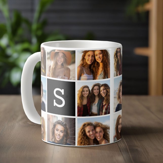 Schwarz-Weiß-FotoCollage - kundenspezifisches Mono Kaffeetasse (Custom Photo Mug)