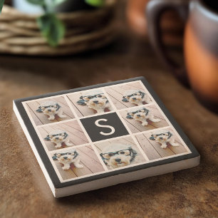 Schwarz-Weiß-FotoCollage - kundenspezifisches Mono Steinuntersetzer