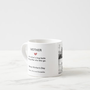 Schwarz-Weiß-FotoCollage mit benutzerdefiniertem T Espressotasse