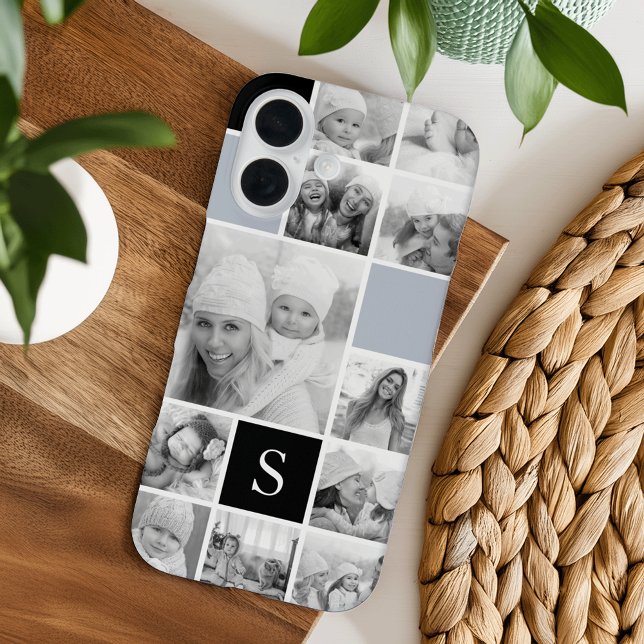 Schwarz-Weiß-FotoCollage & Monogramm Case-Mate iPhone Hülle (Von Creator hochgeladen)