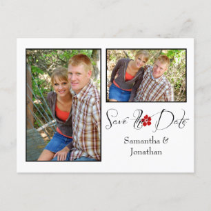 Schwarz-Weiß-FotoCollage Save the Date Ankündigungspostkarte