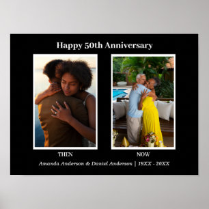 Schwarz-weiß-Fotocollage zum Jubiläum Poster