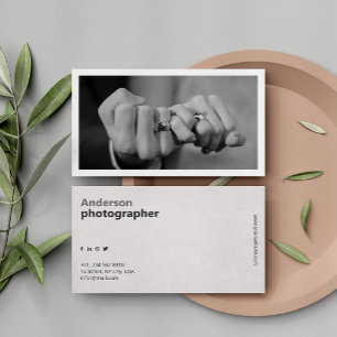 Schwarz-Weiß-Fotograf Minimalist Professionell Visitenkarte