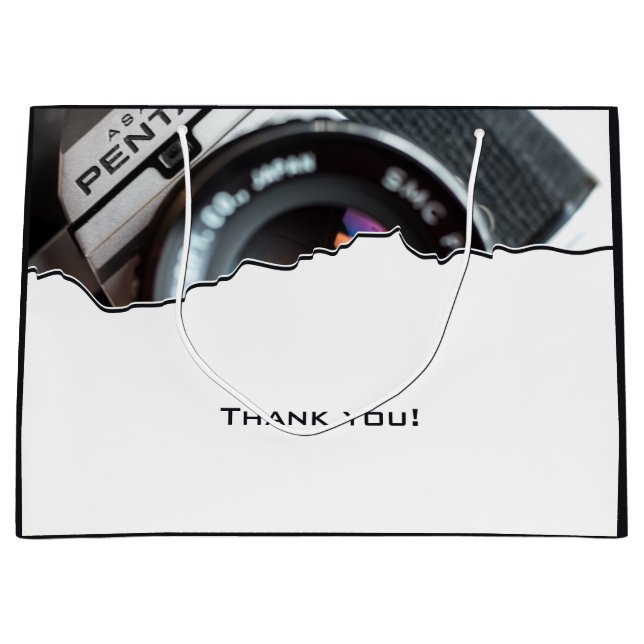 Schwarz-Weiß-Fotografen Vielen Dank Große Geschenktüte (Vorderseite)
