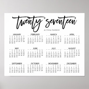 Schwarz-Weiß-Fotografie 2017-Kalender Poster