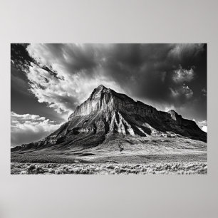 Schwarz-Weiß-Fotografie des Sleeping Ute Mountain Poster