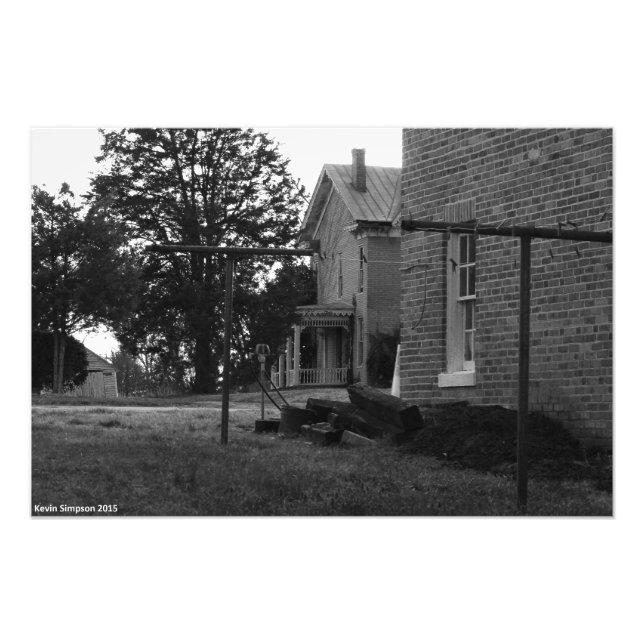 Schwarz-Weiß-Fotografie im alten Haus Fotodruck (Vorne)