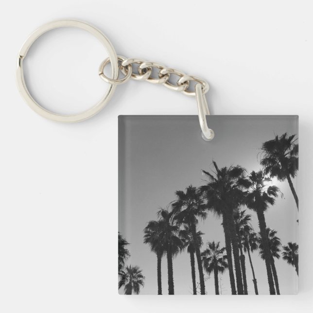 Schwarz-Weiß-Fotografie im Sommer-Ozean Schlüsselanhänger (Vorderseite)