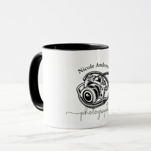 Schwarz-Weiß-Fotografie-Kamera-Logo-Grafik Tasse