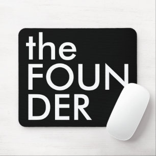 Schwarz Weiß FOUNDER Fett Executive-Typografie Mousepad