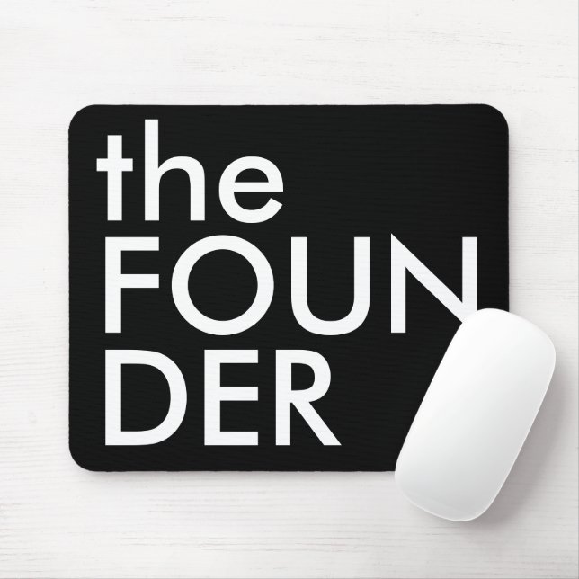 Schwarz Weiß FOUNDER Fett Executive-Typografie Mousepad (Mit Mouse)
