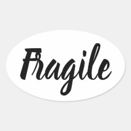 Schwarz-Weiß fragile moderne Unternehmen Ovaler Aufkleber