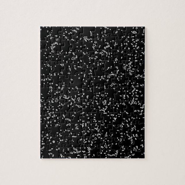 Schwarz-Weiß-Fraktal Kunstwerke Moderne Puzzle (Vertikal)