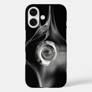 SCHWARZ WEIß FRAKTALE ROSE iPhone 16 HÜLLE