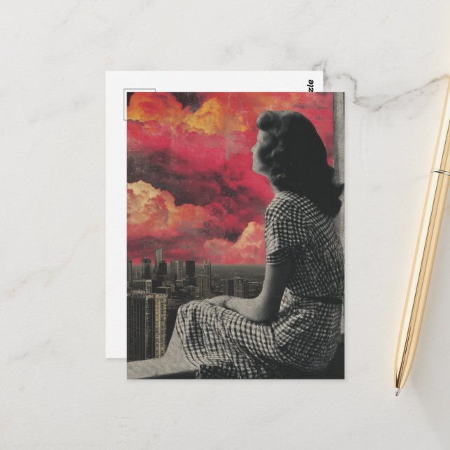 Schwarz-Weiß-Frauen an der Spitze der Stadt Postkarte (Vorderseite/Rückseite Beispiel)