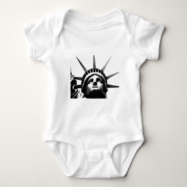 Schwarz-Weiß-Freiheitsstatue Baby Strampler (Vorderseite)