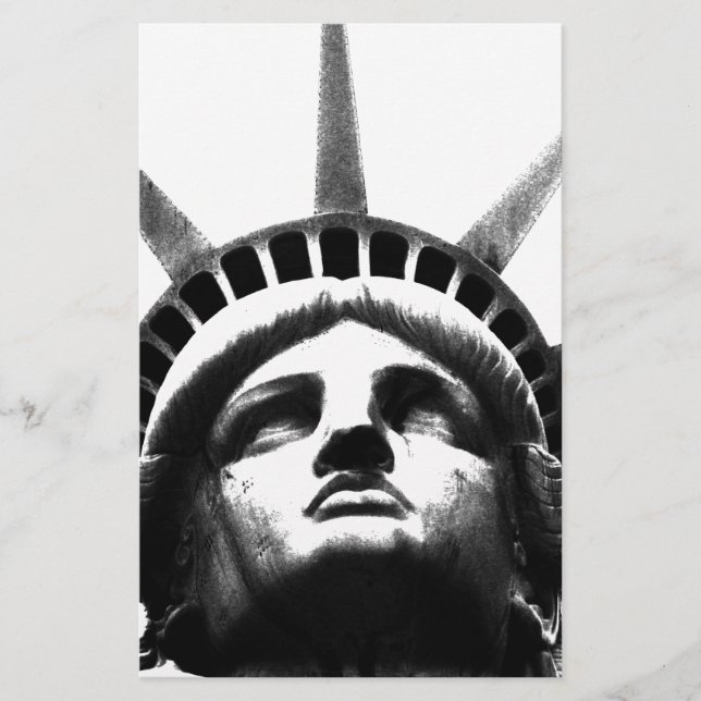 Schwarz-Weiß-Freiheitsstatue Briefpapier (Vorderseite)