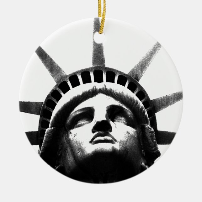 Schwarz-Weiß-Freiheitsstatue Keramik Ornament (Vorne)