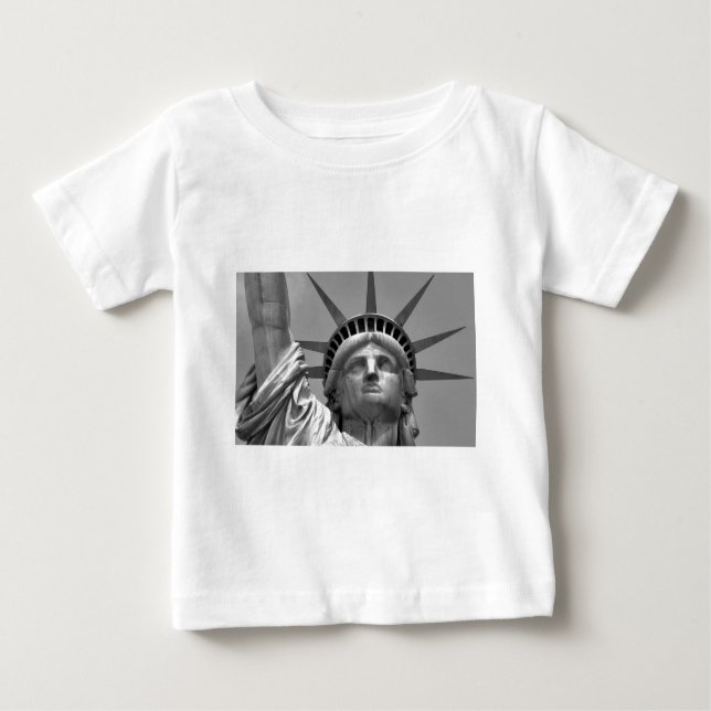 Schwarz-Weiß-Freiheitsstatue New York Baby T-shirt (Vorderseite)